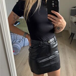 Black Leather Mini Skirt